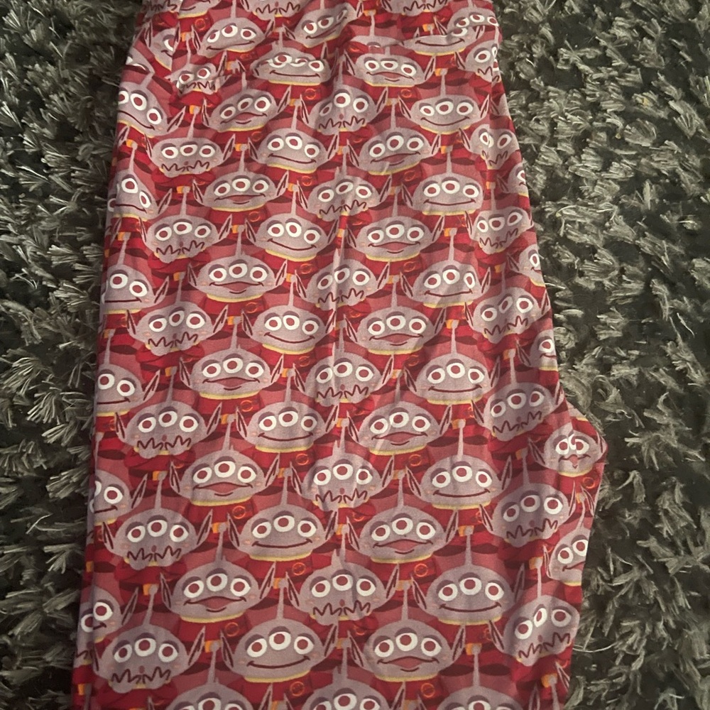 Red Patterned leggjngs with Cartoon Design